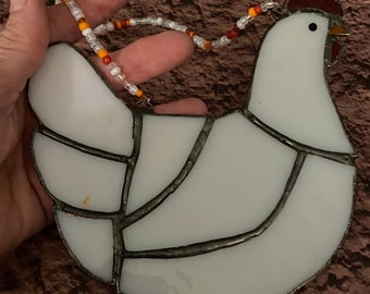 Chicken Hen Stained Glass Sun Catcher