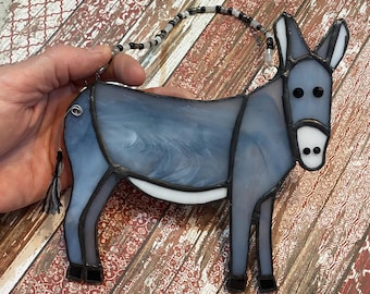 Donkey Mule Stained Glass Sun Catcher
