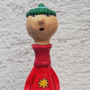 Garden sculpture &quot;SMUTJE&quot;, colorful decorative stone sculpture, approx. 40 cm high, unique, weatherproof, original decoration for indoors and outdoors