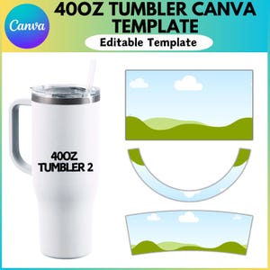 40oz Tumbler Canva Editable Template, 40oz Tumbler PNG, SVG, PDF,  40oz Tumbler Sublimation Template,Tumbler Template, 40oz Tumbler Template