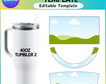40oz Tumbler Canva Editable Template, 40oz Tumbler PNG, SVG, PDF,  40oz Tumbler Sublimation Template,Tumbler Template, 40oz Tumbler Template