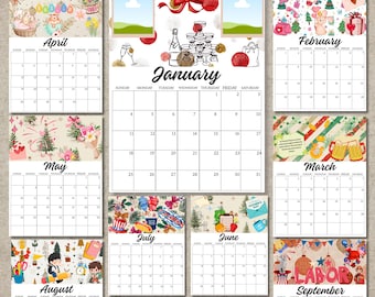 2026 Canva Calendar Template, Editable Monthly Calendar, Printable Digital Planner, Printable 2026  Calendar, Instant Download
