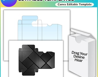 Poker Card Box Canva Editable Template, Card Sublimation Design, Editable Trading Card, Blank Playing Card, Playing Template, Drag and Drop