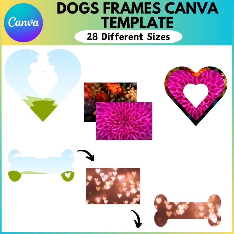 Dog Canva Editable Template, Design Your Own Dog Tag, Dog Bone Canva ...