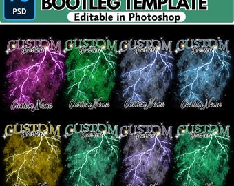 20 Custom Bootleg Rap Tee PSD Bundle, Editable Photoshop PSD File, Photoshop Rap Tee T-Shirt Template, Custom Bootleg T Shirt Design Digital