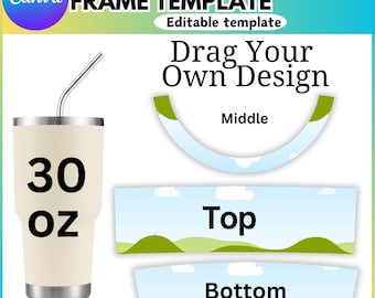 30oz Tumbler Canva Editable Template, 30oz Tumbler Sublimation Template, Tumbler Template, 30oz Tumbler Template, Tumbler Wrap Template