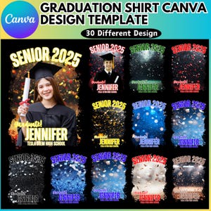 Senior 2025 Grad School Canva Editable Template, 2025 Grad School Shirt, 2025 Graduation, SeniorBootleg Rap Tee, Digital Download