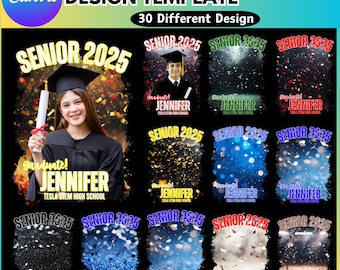 Senior 2025 Grad School Canva bearbeitbare Vorlage, 2025 Grad School Shirt, 2025 Abschlussfeier, SeniorBootleg Rap Tee, digitaler Download