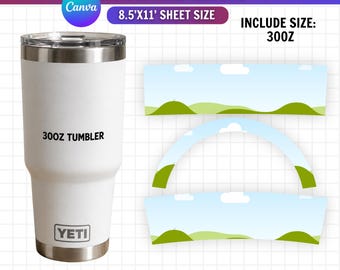 30oz Tumbler Canva Template, Editable Sublimation Wrap, 30oz Blank Tumbler, PNG SVG Files, Digital Download