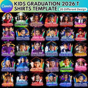 30 Kids Graduation Canva Editable Template, Class Of 2025 Kids Graduation, Grad Flyer, Canva Grad Fan Grade School, Elementary Class Of 2025