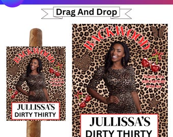 Cigar Backwoods Birthday Party Favor Template, Editable Girl Birthday Favor Design, Printable Canva Template, Digital Download