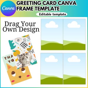 Modèle modifiable Canva de carte de voeux, Cartes de voeux glisser-déposer, Cartes pliables 4 x 6, 5 x 7, 4,75 x 4,75, Modèle vierge