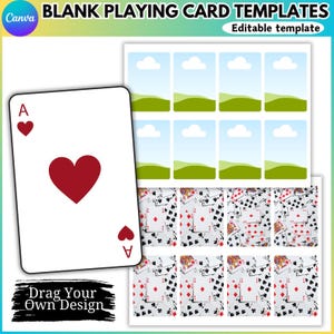 Blank Playing Card Canva Editable Template, Poker Card Template, DIY Playing Card Png, Canva Drag and Drop, Trading Card Digital Download