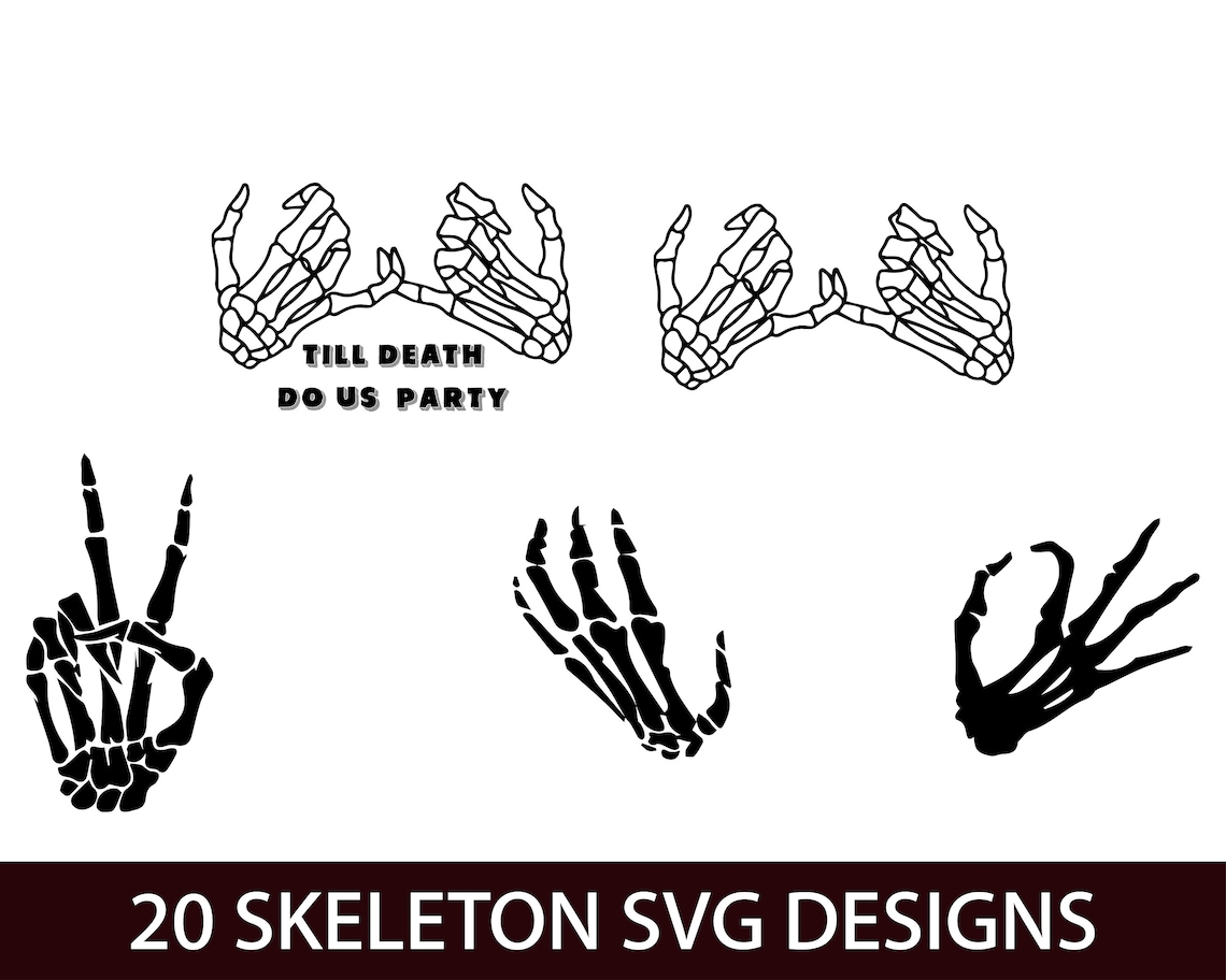 Skeleton Hand SVG Bundle Skeleton Bride Finger Svg Wedding Etsy