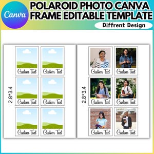 Instax Polaroid Photo Canva bearbeitbare Vorlage, Instax Rahmen, druckbares Polaroid-Foto Instax Photo, benutzerdefinierter Polaroid-Rahmen, Digitalfoto