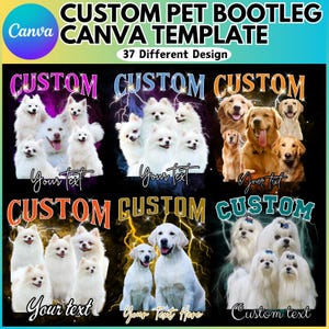 37 Modèle modifiable pour animal de compagnie sur toile Bootleg, sublimation personnalisée pour animal de compagnie, t-shirt personnalisé pour animal de compagnie, graphique photo personnalisé, t-shirt rap bootleg pour chien