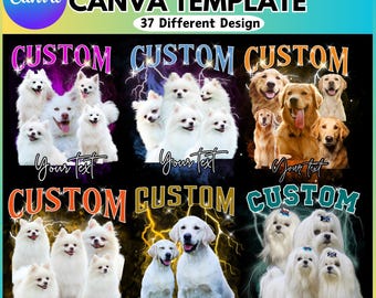 37 Pet Bootleg Canva modello modificabile, design personalizzato per sublimazione di animali domestici, maglietta personalizzata per animali domestici, grafica fotografica personalizzata, maglietta per cani Bootleg Rap
