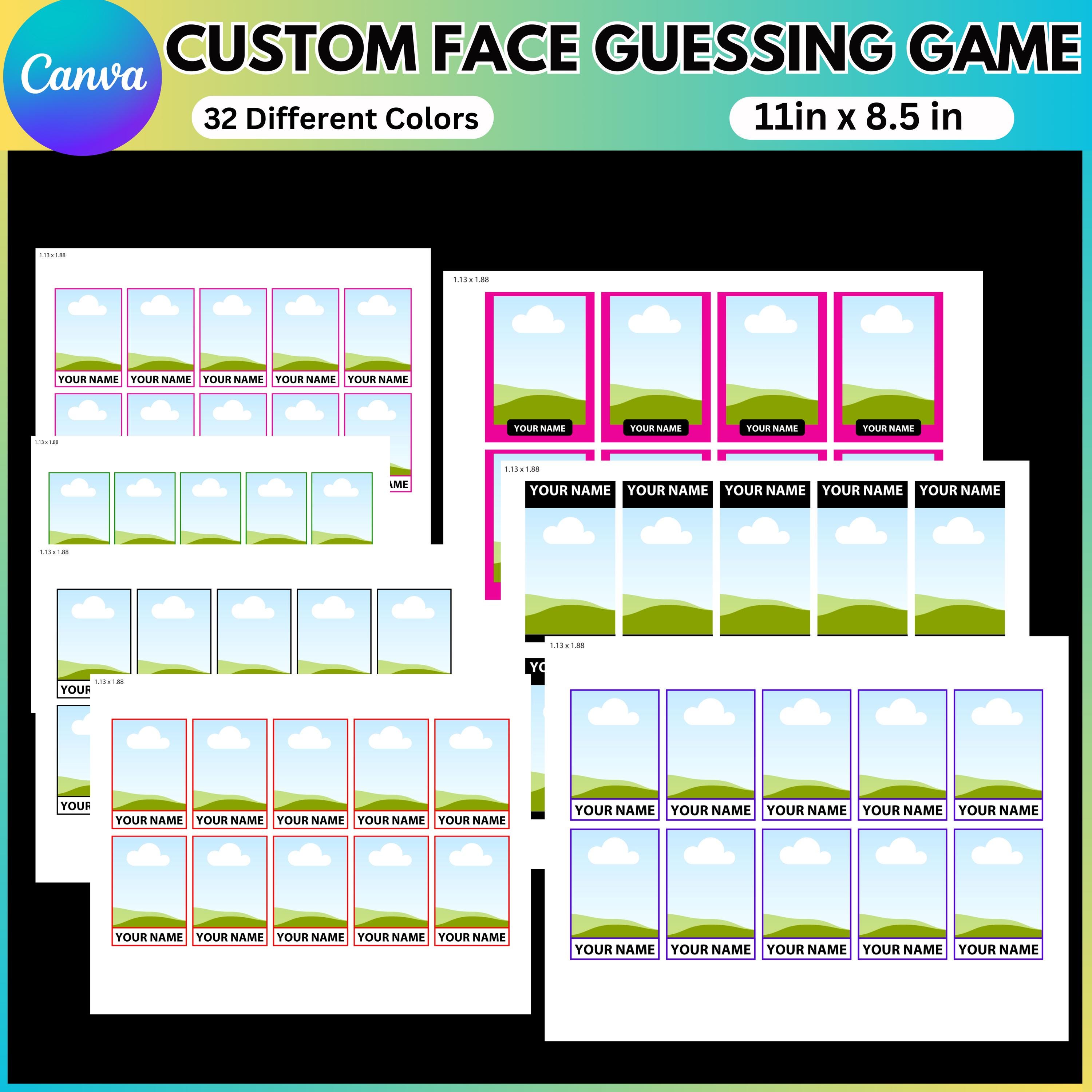 Custom Face Guessing Game Template | Editable Canva Party Game ...