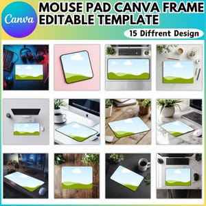 Rectangle Mouse Pad template, Mouse Pad Sublimation Template, Mouse Pad personalized, Canva Mouse Pad template, Round mouse Pad Template
