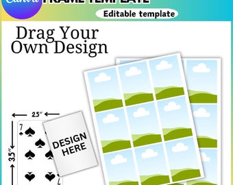 Blank Playing Card Canva Editable Template, Poker Card Template, DIY Playing CardSvg Png, Canva drag and drop, Canva Editable Trading Card