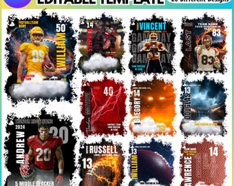 Football T Shirt Canva Editable Template, Custom Football Bundle, Football T Shirt Sublimation, Photo Collage Shirt Digital Download