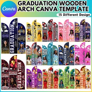 15 Graduation Wooden Arch Panel Canva Editable Template, Grad Party Decoration Template, Grad Entrance Arch, Wooden Arch Backdrop Template