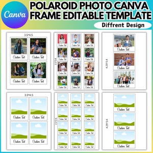 Polaroid Photo Canva bearbeitbares Vorlagenpaket, Instax Rahmen, druckbares Polaroidfoto Instaxfoto, benutzerdefinierter Polaroidrahmen, Digitalfoto