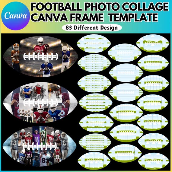 Football Canva Editable Template, Ruddy Photo Collage Canva Template, Custom Football Template, Canva Drag and Drop, Digital Download