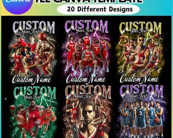 Basketball Bootleg Canva Editable Template, Bootleg Rap tee Canva Template, Canva Mascot Design, Canva T Shirt Design