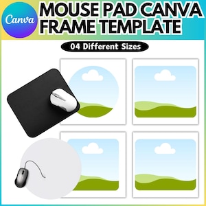 Rectangle Mouse Pad template, Mouse Pad Sublimation Template, Mouse Pad personalized, Canva Mouse Pad template, Round mouse Pad Template