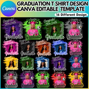 2025 Graduation T Shirt Canva Editable Template, Grad Bootleg Canva Template, Canva Grad T Shirt Template, Class Of 2025 Graduation T Shirt