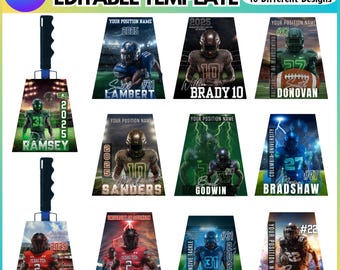 Cowbell Canva Editable Template, Custom Cowbell Design, Football Cowbell Designs, Game Day Spirit Template, Drag and Drop, Digital Download