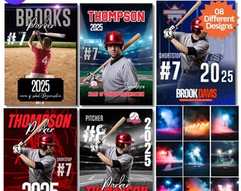 Plantilla editable de Canva de jugador de cartas de béisbol, plantilla de póster de bienvenida de béisbol, paquete de fondos gratuitos para estadio de béisbol, fondo gratuito