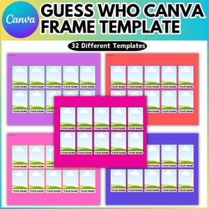 Custom Guess Who Canva Editable Template, Canva Guess Who Game, Guess Who Create Your Own Personalized Gift, 6 Game Boards
