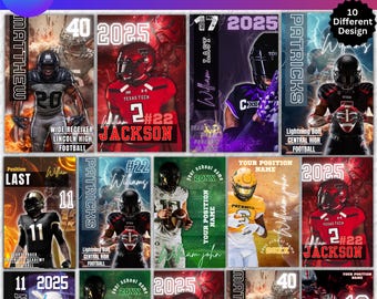 Football Poster Canva Template, Sports Background & Digital Backdrop, Canva Sports Poster, Football Banner Template, Canva Portraits Banner