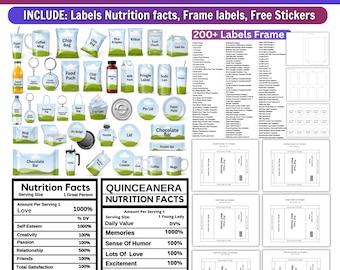 200+ Party Favor Template Bundle, Editable Canva Party Kit, Chip Bag, Water Bottle Labels, Keychains & Treat Templates