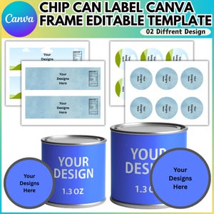 1.3 oz Labels Chip Can Canva Frame Template, Pringles Canva Template, Party Favor Pringles, Chip Can Label Template, Chip Can Editable