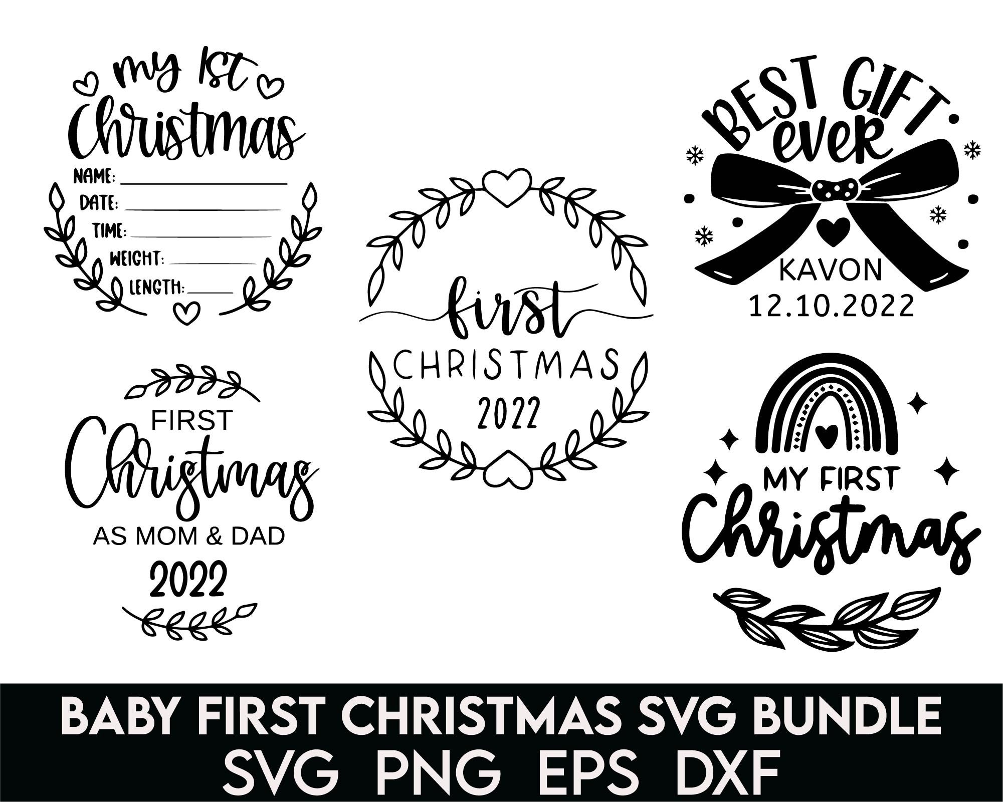 Baby's First Christmas Svg Bundle Baby 1st Christmas Svg Etsy Canada