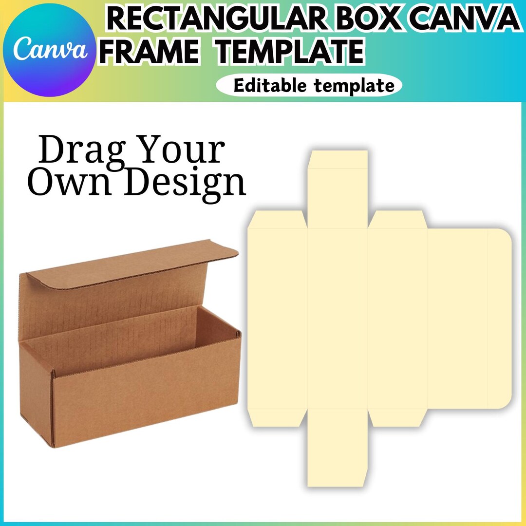 Rectangular Box With Canva Editable Template, Rectangle Box Svg Png ...