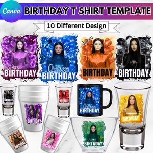 Birthday Stickers Styrofoam Cup Editable Template, Birthday Party Styrofoam Cup Design, Cup Sticker Template, Customize Party Cups, Digital