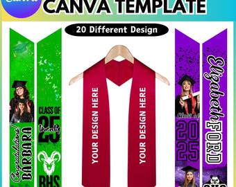 Graduation Stole Canva Template ,Senior 2025 canva template, Congratulation Canva Template, Grad 2025 Tshirt designs