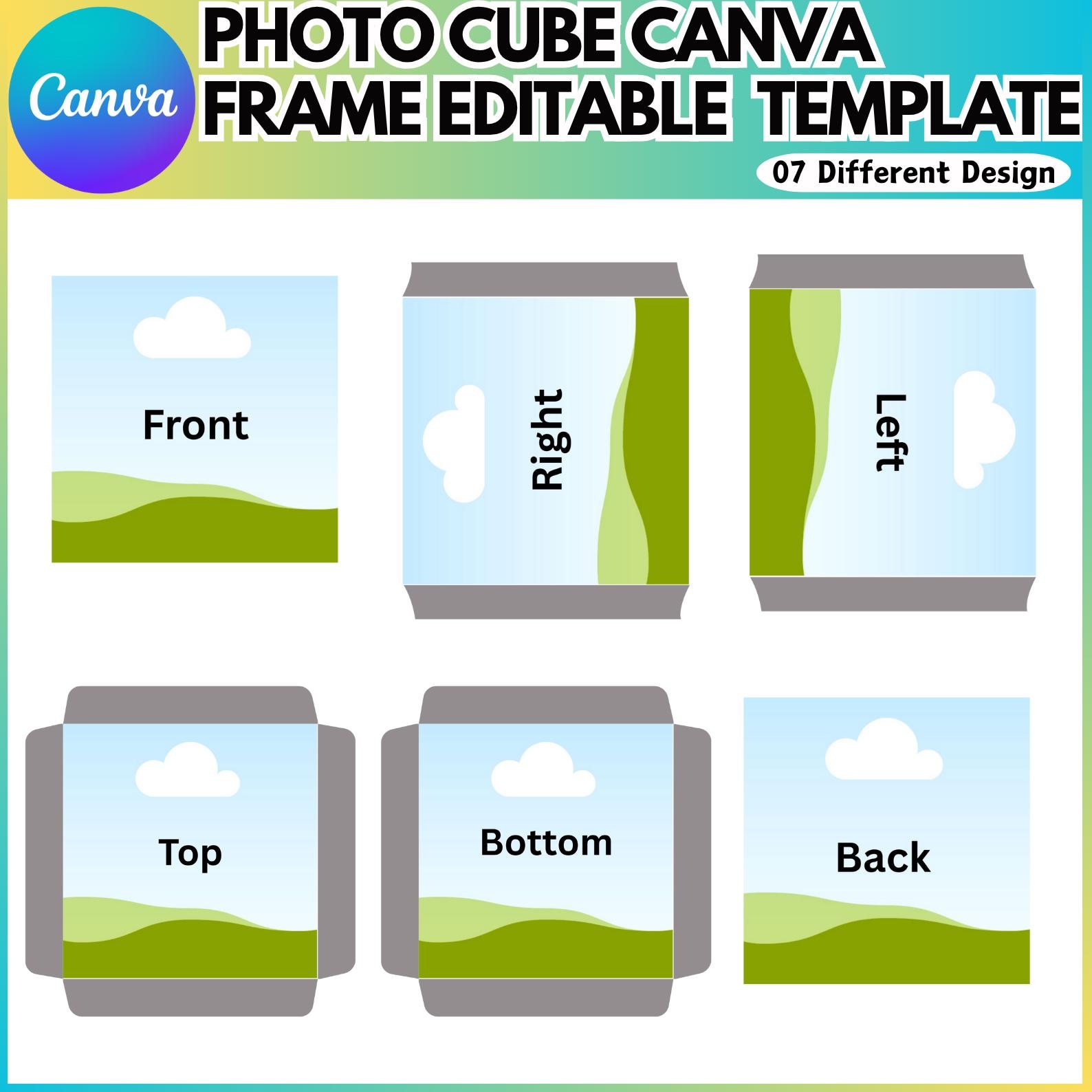 Photo Cube Canva Editable Template, Custom Photo Frame Cube Box, Photo ...