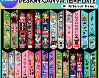 Graduation Kids Stole Canva Editable Template, Graduation Stole 2025, Congratulation Canva Template, Fill Your Text Design, Drag your image