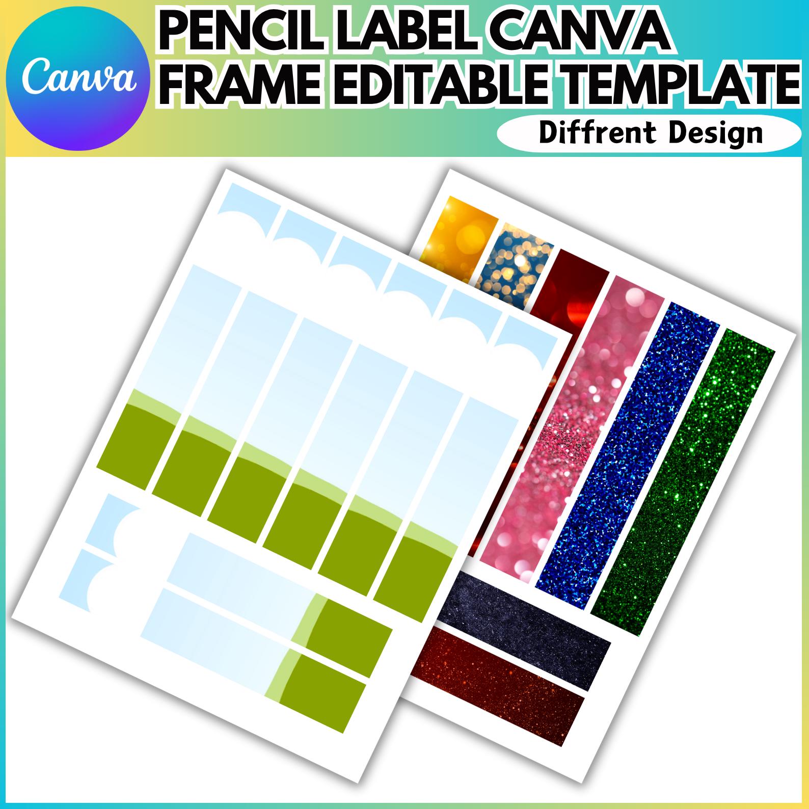 Pencil Label Canva Editable Frame Template, Pencil Label Frame ...