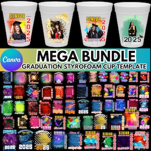 Graduation Styrofoam Cup Canva Editable Template, Graduation Party Cup Template, Customizable Styrofoam Cup Design, Digital Download