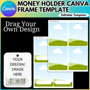 Money Holder Card Canva Editable Template, Money Gift Card Holder, Money Holder Svg, Canva Drag and Drop, Money Card Svg, Digital Download