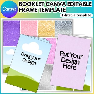 Booklet Canva Editable Frame Template for Kid, Mini Foldable Coloring Book Canva Template,Editable Activity Book, Digital Printable Download