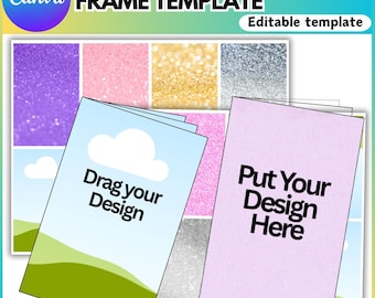 Booklet Canva Editable Frame Template for Kid, Mini Foldable Coloring Book Canva Template,Editable Activity Book, Digital Printable Download