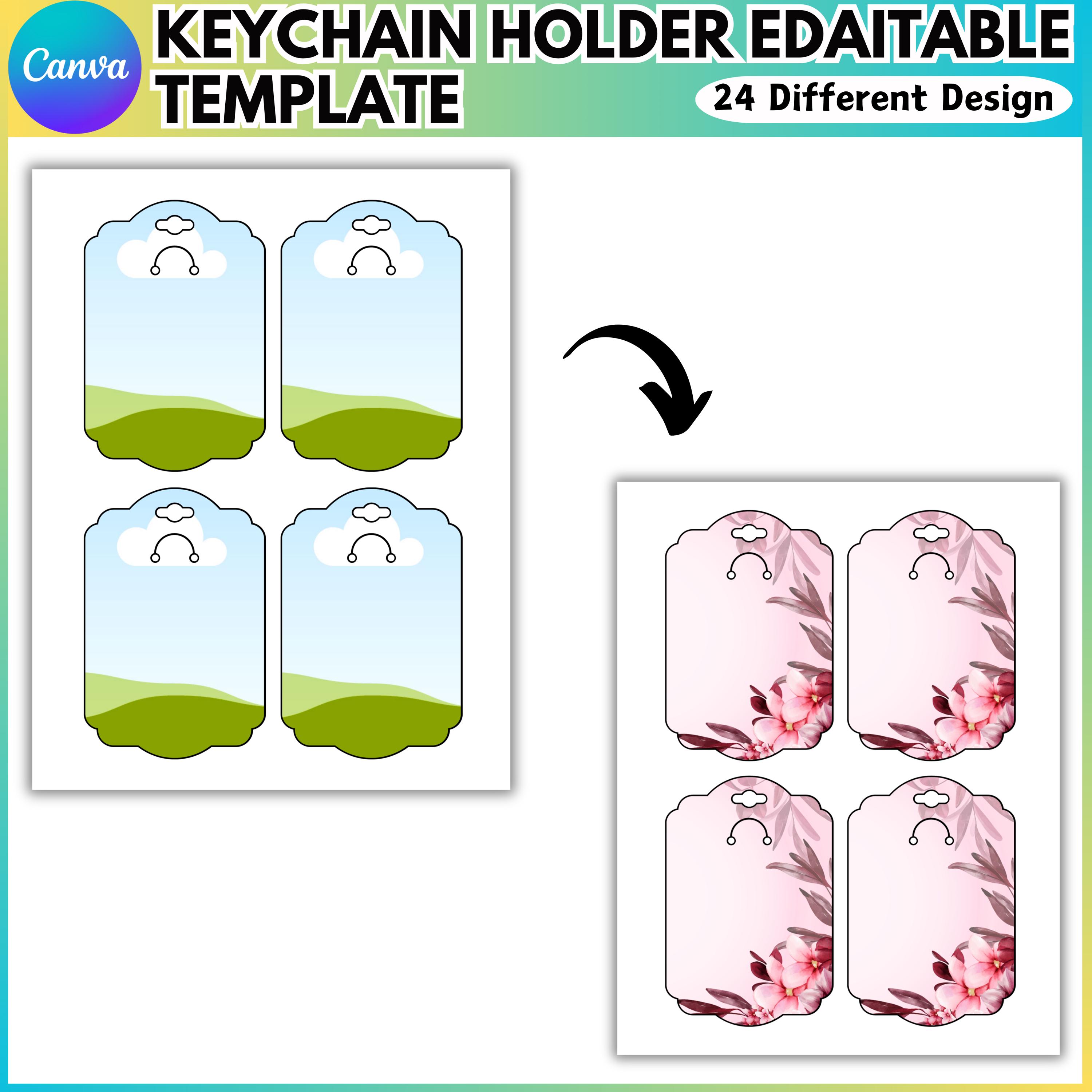 Keychain Frame Editable Keychain Display Card Canva Editable Template, Keychain Holder Template ...