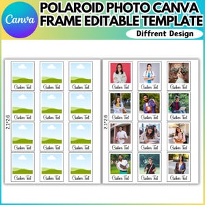 Polaroid Photo Canva bearbeitbare Vorlage, Instax Rahmen, druckbares Polaroid Foto Instax Photo, benutzerdefinierter Polaroid-Rahmen, digitaler Bilderrahmen